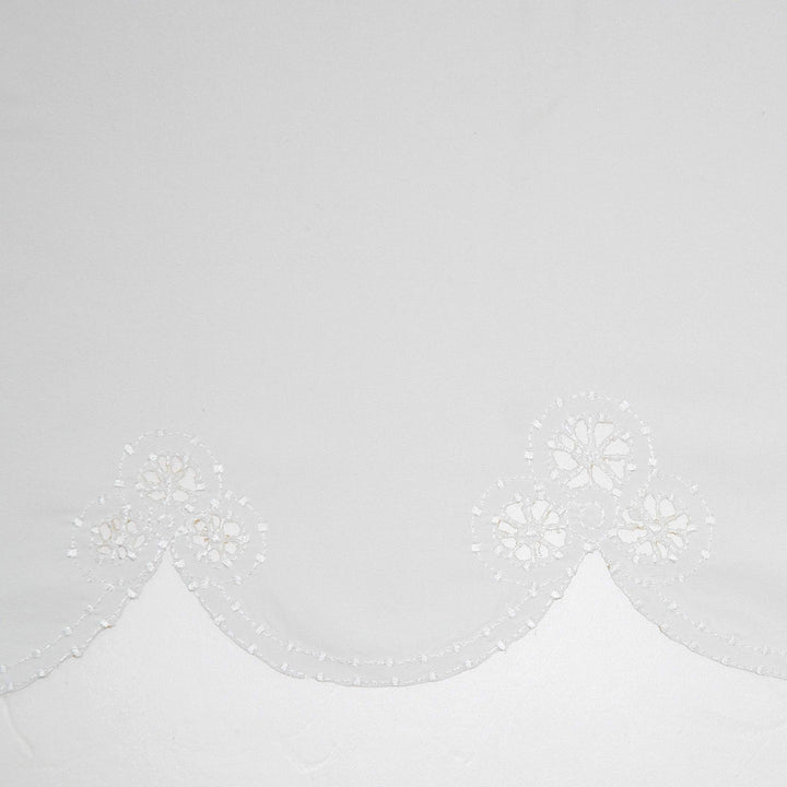 No. 918 Mariela Floral Trim Semi-Sheer Rod Pocket Kitchen Curtain Valance 58"