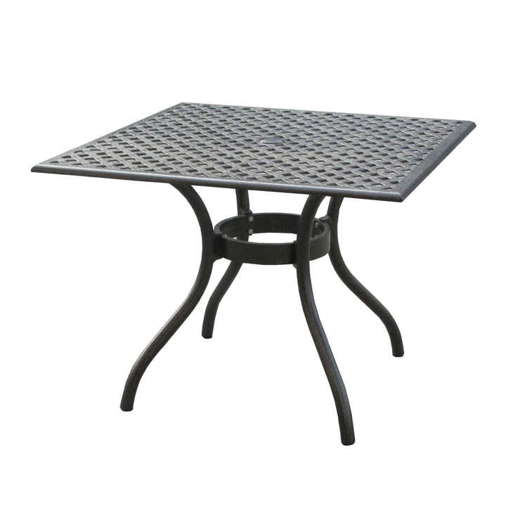 Christopher Knight Home Cayman Cast Aluminum Square Table Black Sand Dimensions: