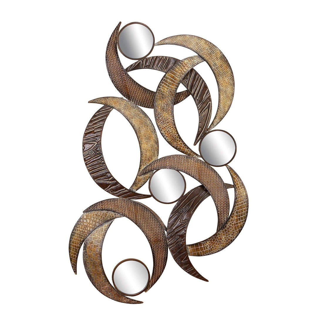 Contemporary 40 X 24 Inch Metal and Mirror Wall Plaque Yellow Industrial Antique - Diamond Home USA