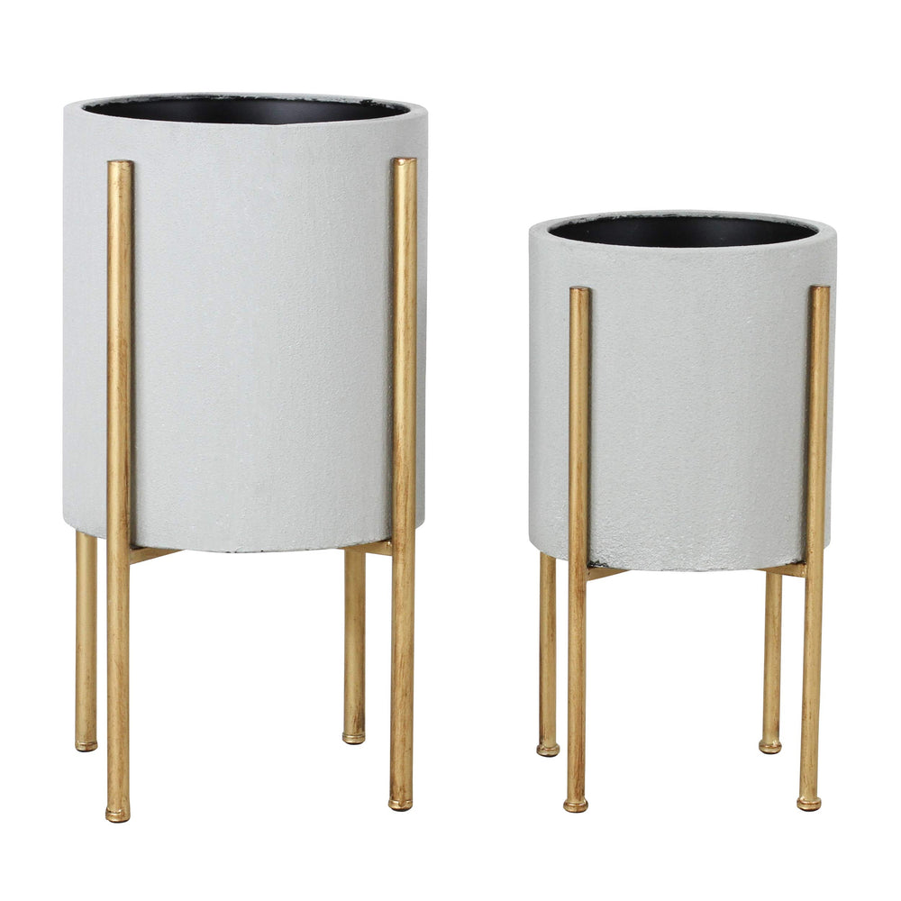 Nabila Mid Century Planters (Set of 2) Nabila Mid Century Planters (Set of 2) - Diamond Home USA