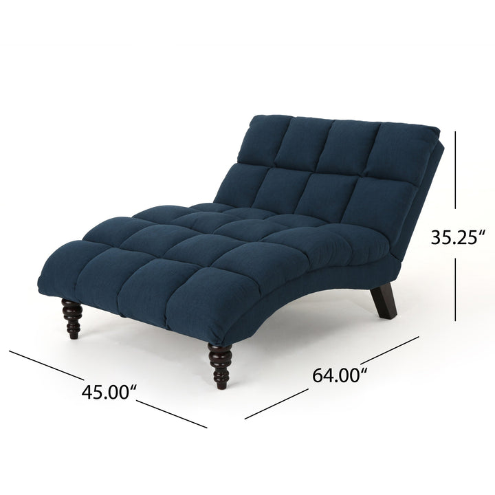 Christopher Knight Home Kaniel Traditional Tufted Fabric Double Chaise Navy Blue - Diamond Home USA