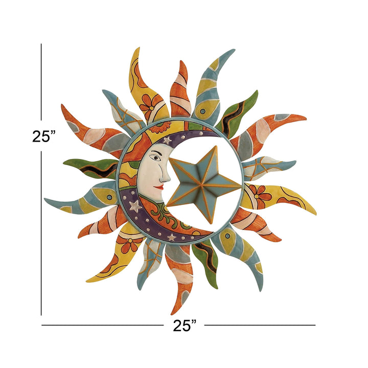 Metal Sun Wall Decor Multi Color Iron - Diamond Home USA