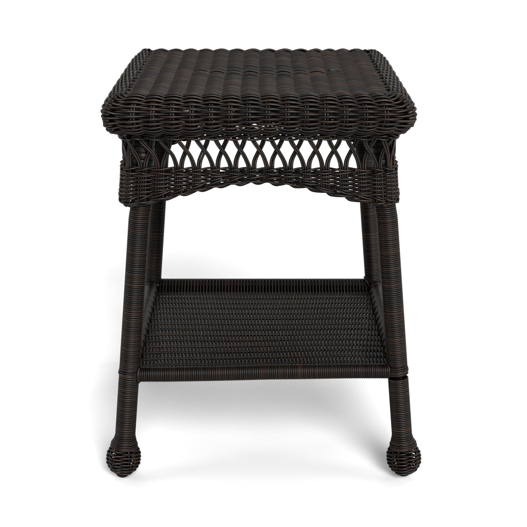 Tortuga Outdoor Portside Side Table - Dark Roast Wicker - Diamond Home USA