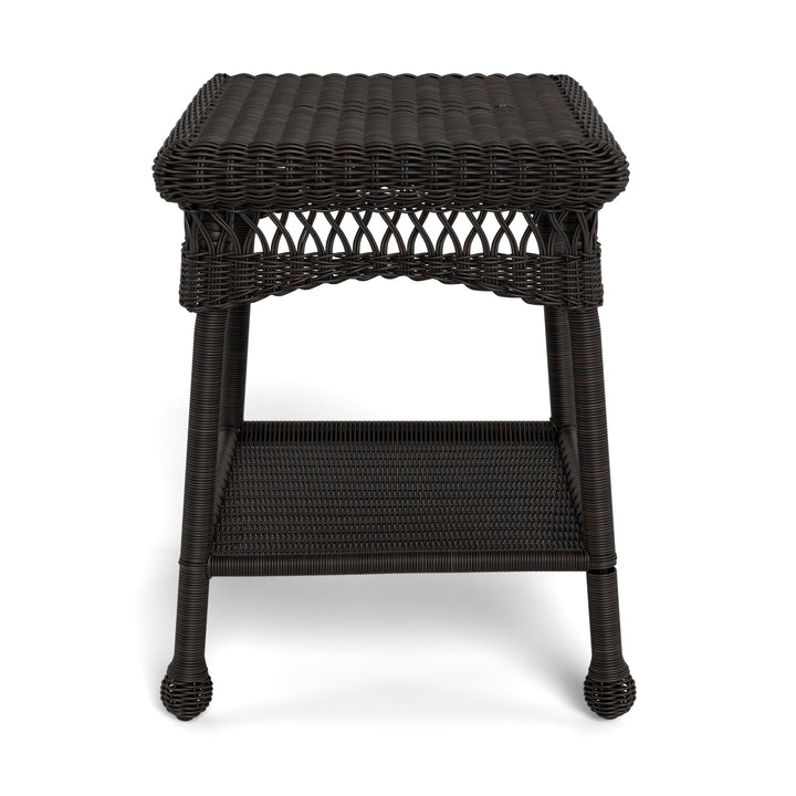 Tortuga Outdoor Portside Side Table - Dark Roast Wicker - Diamond Home USA