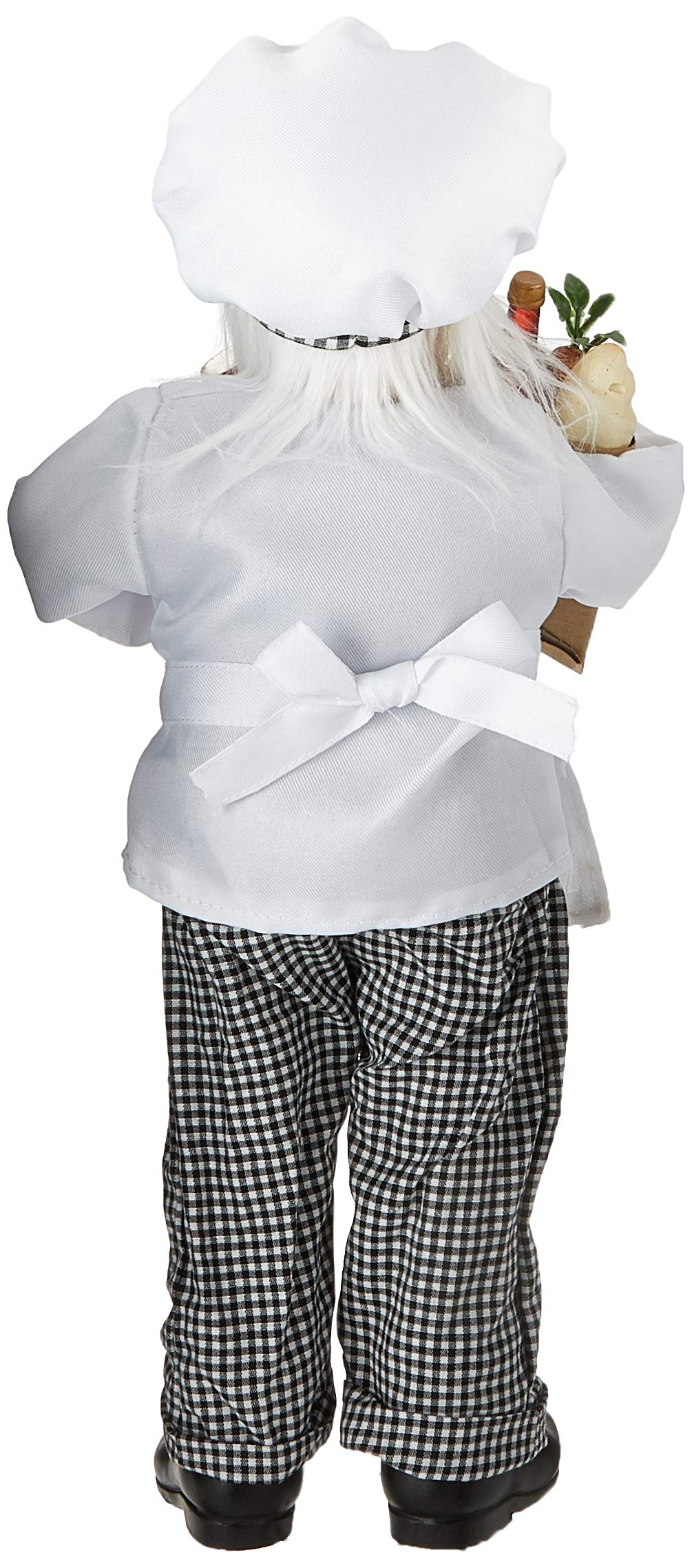 FOJOC I Cook with Wine Santa Figurine 18" Tall Black/White - Diamond Home USA