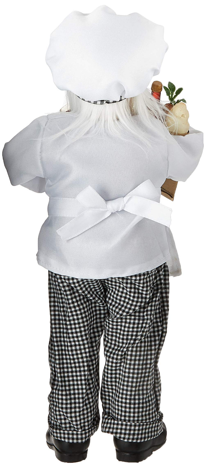 FOJOC I Cook with Wine Santa Figurine 18" Tall Black/White - Diamond Home USA