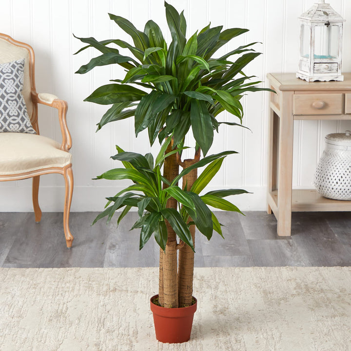 Nearly Natural 4. Corn Stalk Dracaena Silk (Real Touch) Artificial Plant 4 - Diamond Home USA
