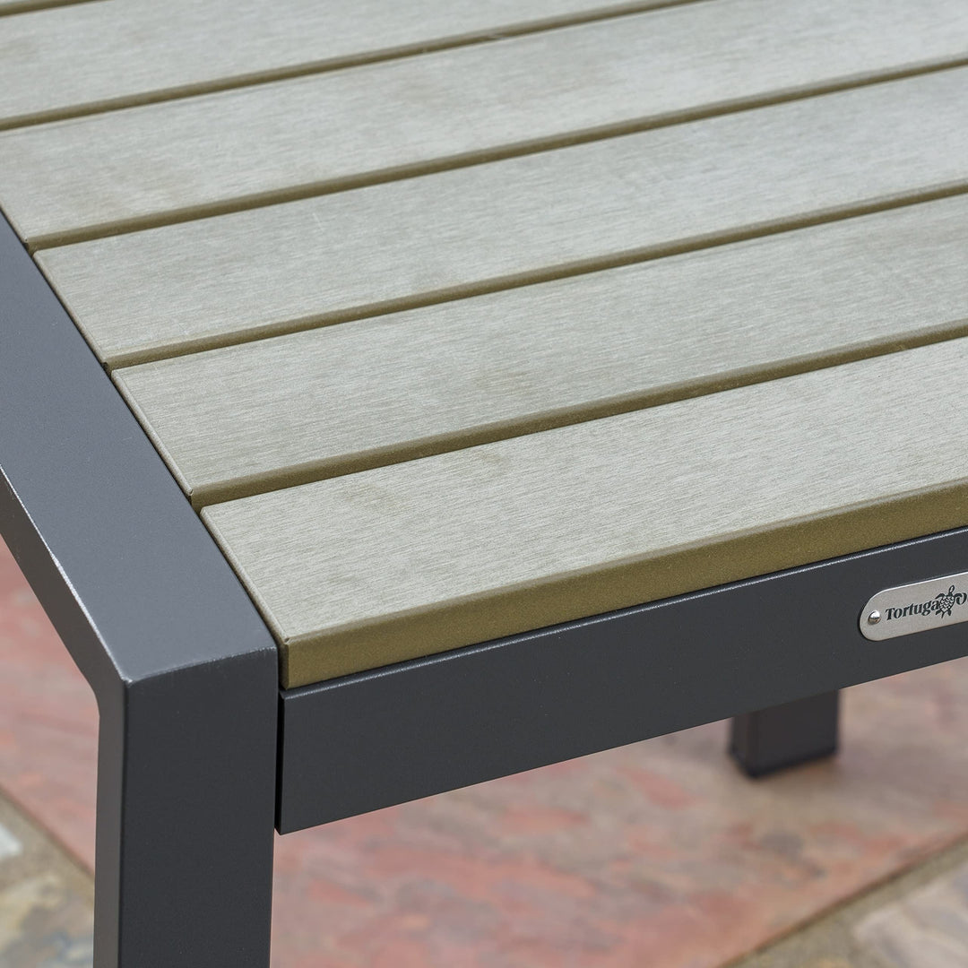 Tortuga Outdoor Lakeview Side Patio Table Charcoal - Diamond Home USA