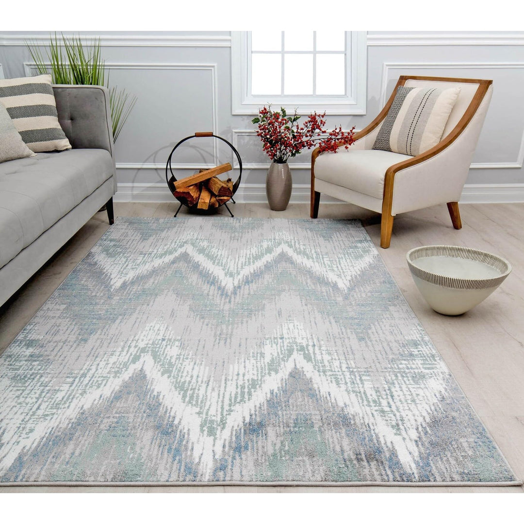 Rugs America Amabella IV30A Spring Mint Abstract Vintage Area Rug 5'3"x7' 5'3" x 7'