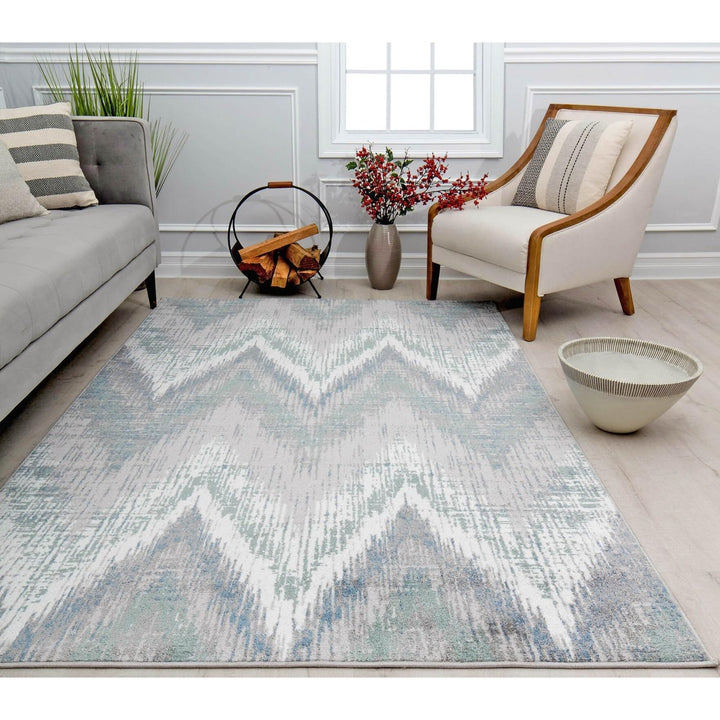 Rugs America Amabella IV30A Spring Mint Abstract Vintage Area Rug 5'3"x7' 5'3" x 7'