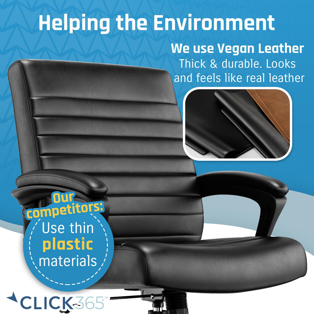 Click365 Transform 3.0 Extra Comfort Ergonomic Mid Back Channel Stitching Desk Chair, with Padded armrests, Adjustable-Height