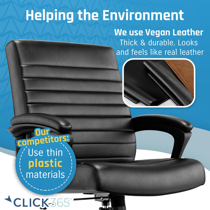 Click365 Transform 3.0 Extra Comfort Ergonomic Mid Back Channel Stitching Desk Chair, with Padded armrests, Adjustable-Height