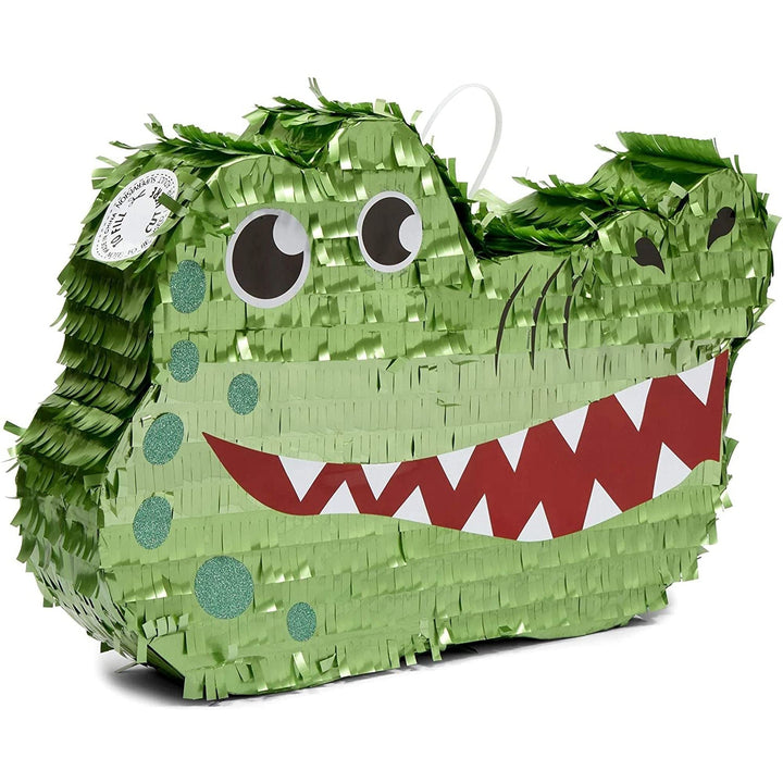 Alligator Pinata Safari Theme Party Supplies (16.5 X 11.5 3 in) Green Paper - Diamond Home USA