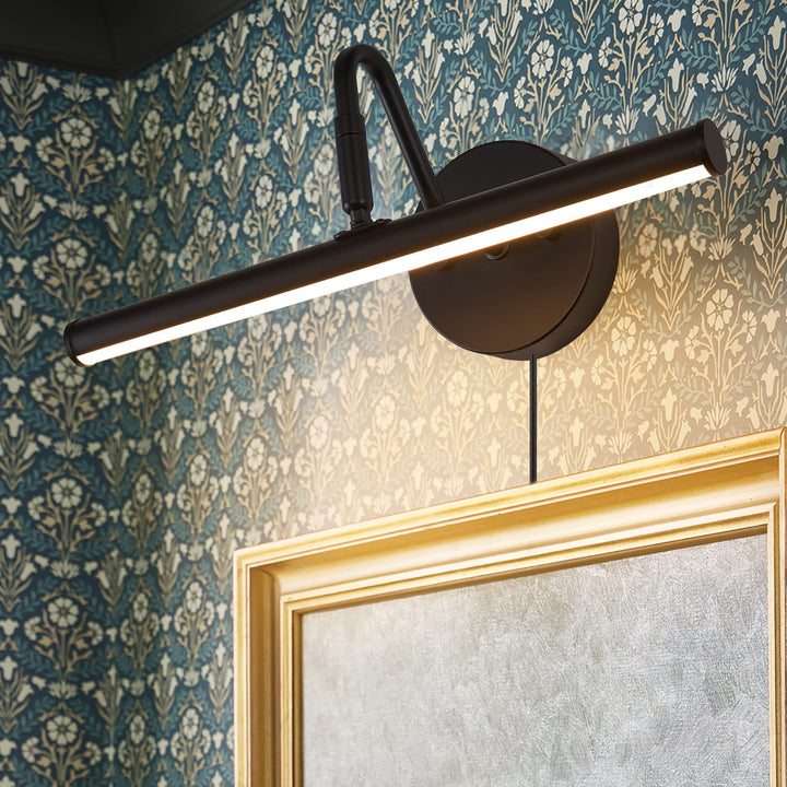 Bathroom Vanity Light Fixtures LED Picture Light Fixture 15 ch Modern Plug Matt Black - Diamond Home USA