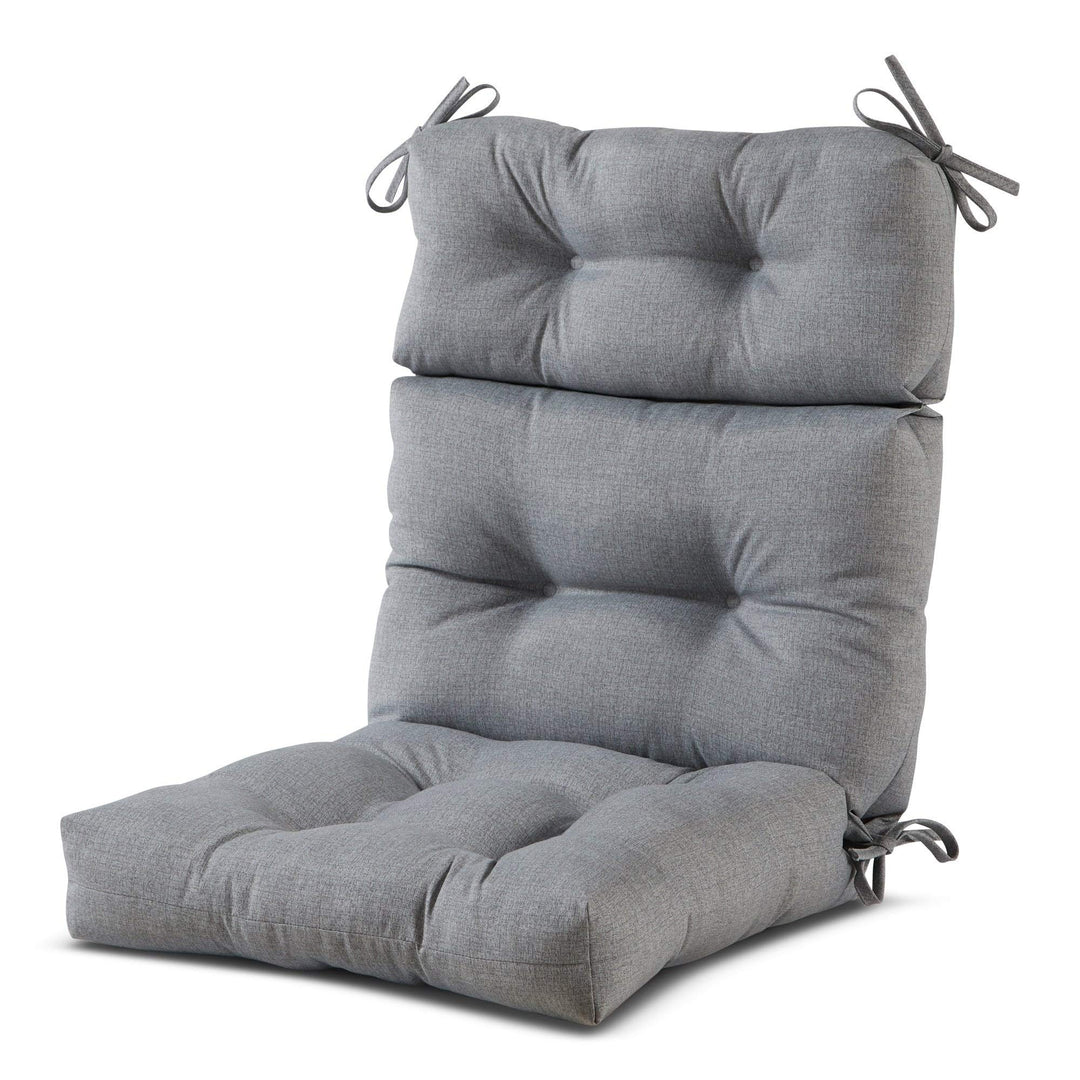 Gray 22-inch X 44-inch Outdoor High Back Chair Cushion Grey Solid Casual - Diamond Home USA