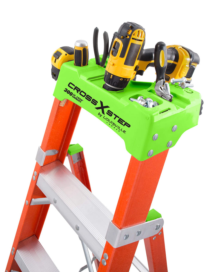 Louisville Ladder 4-foot Fiberglass Cross Step Ladder 300-Pound Load Capacity - Diamond Home USA