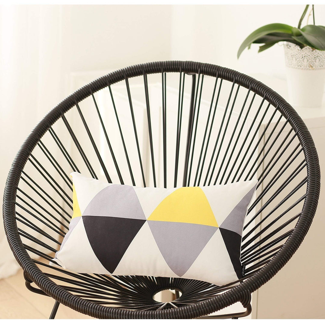Yellow Rectangular Geometric Throw illow Cover Multi Color Mid-Century Modern