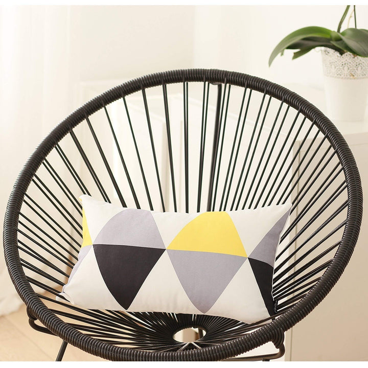Yellow Rectangular Geometric Throw illow Cover Multi Color Mid-Century Modern