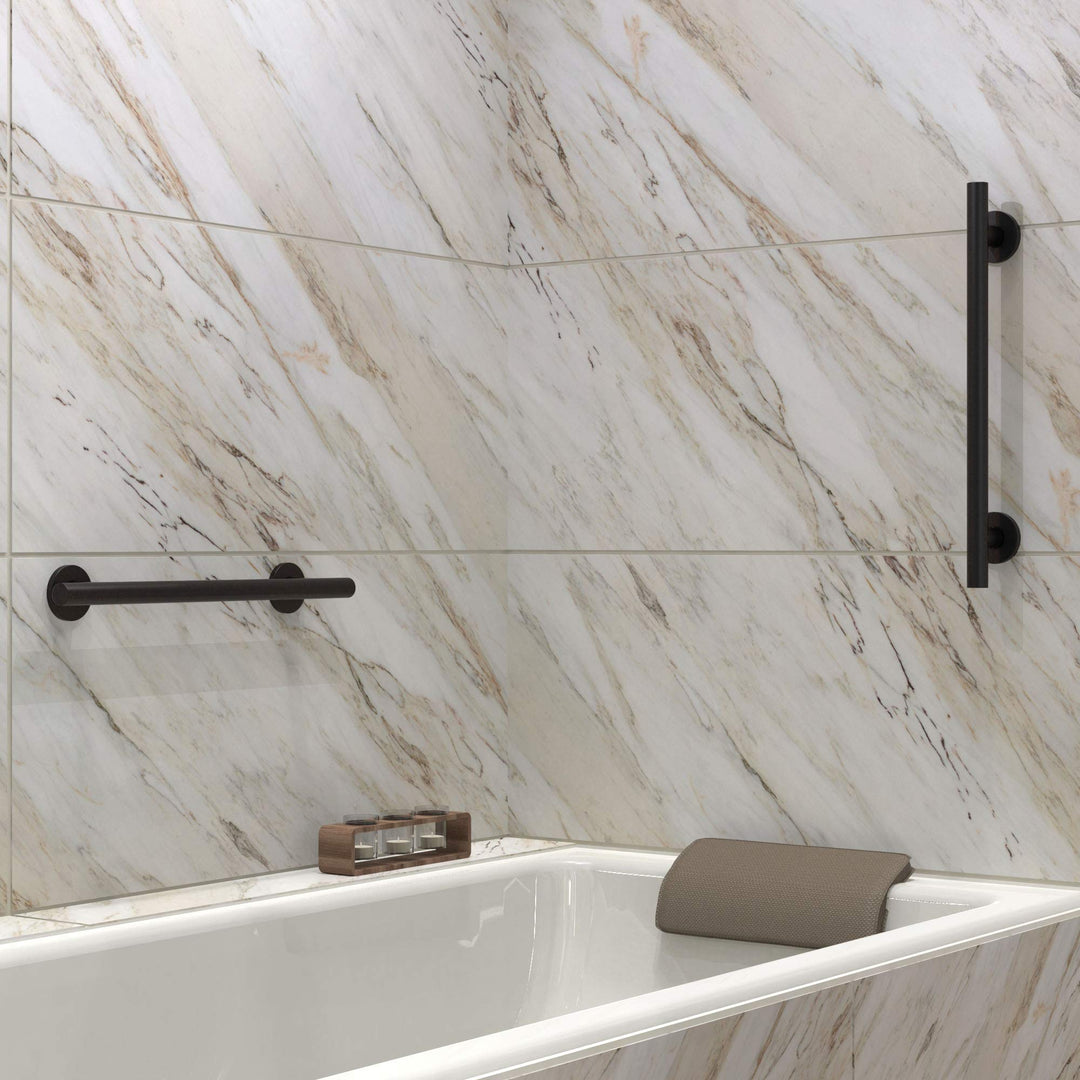 Plumb Pak GB2023-24VB Decorative Recessed Flange Grab Bar 24-Inch Oil Rubbed - Diamond Home USA