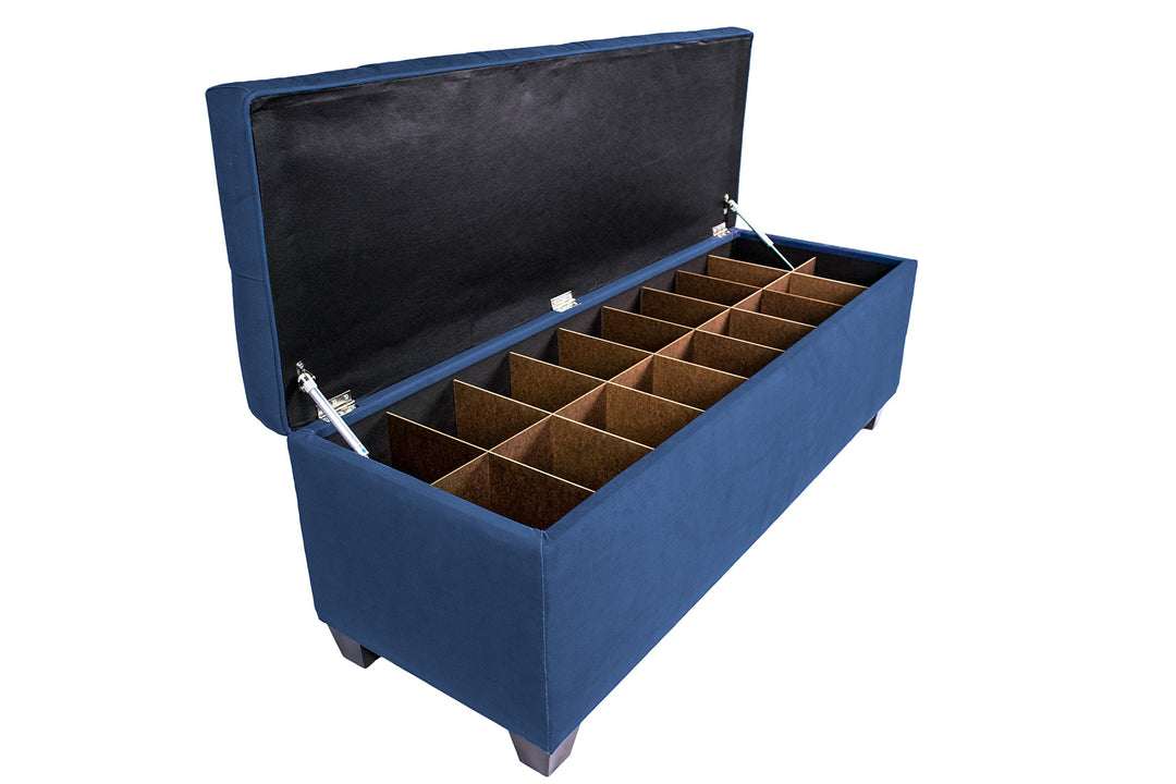 The Sole Secret Obsession Series Diamond Tufted Large Upholstered Lift Top Dark Blue - Diamond Home USA