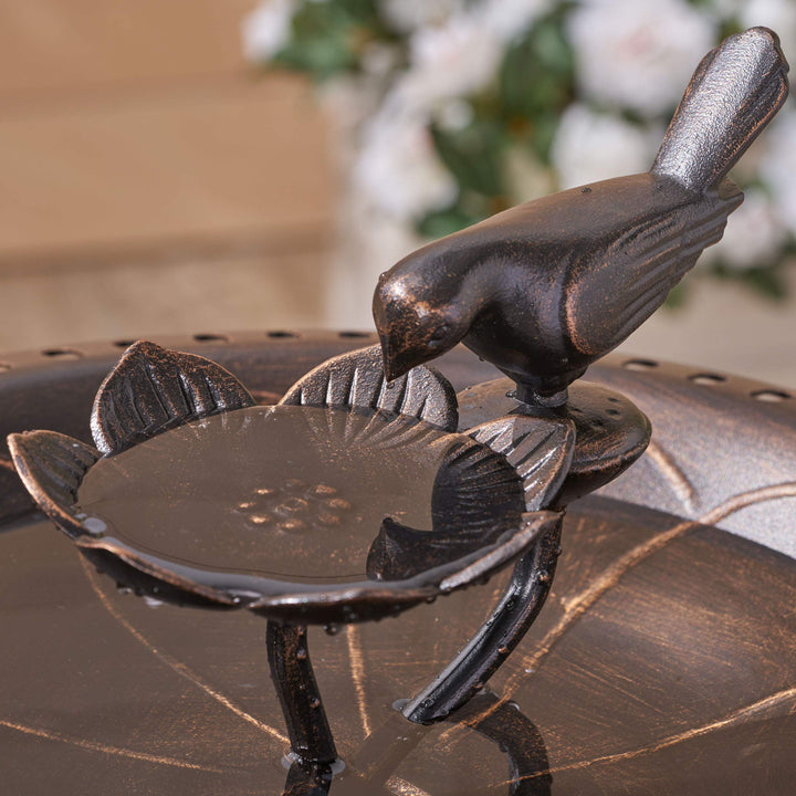 Christopher Knight Home Anessa Outdoor Aluminum and Iron Bird Bath Shiny Copper - Diamond Home USA