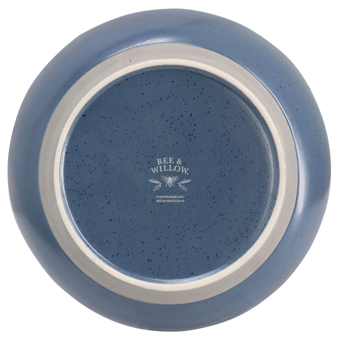 Bee and Willow 2 Piece 10 Inch Round Stoneware Serving Bowl Set in Speckled Blue - Diamond Home USA