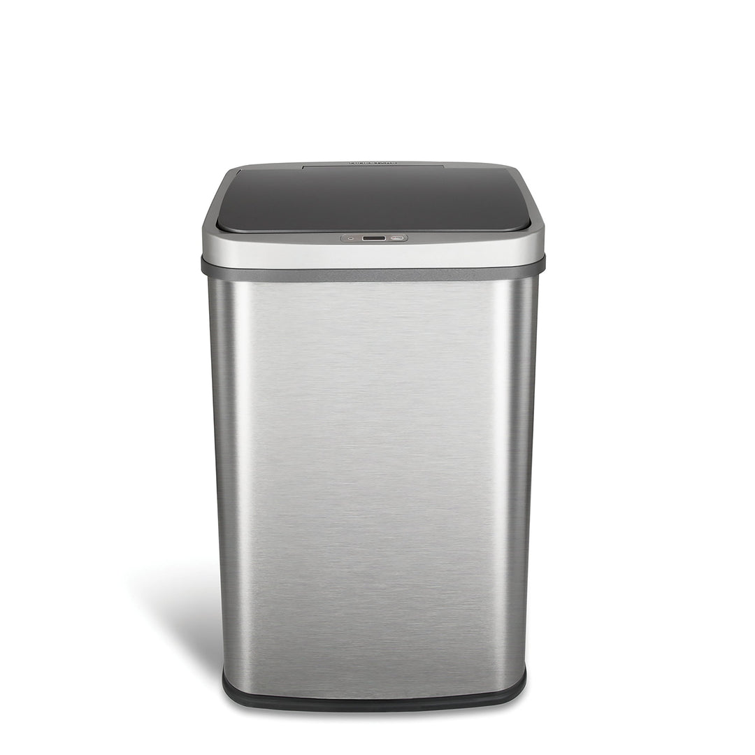 NINESTARS DZT-50-28BR Automatic Touchless Motion Sensor Oval Trash Can Black Top - Diamond Home USA