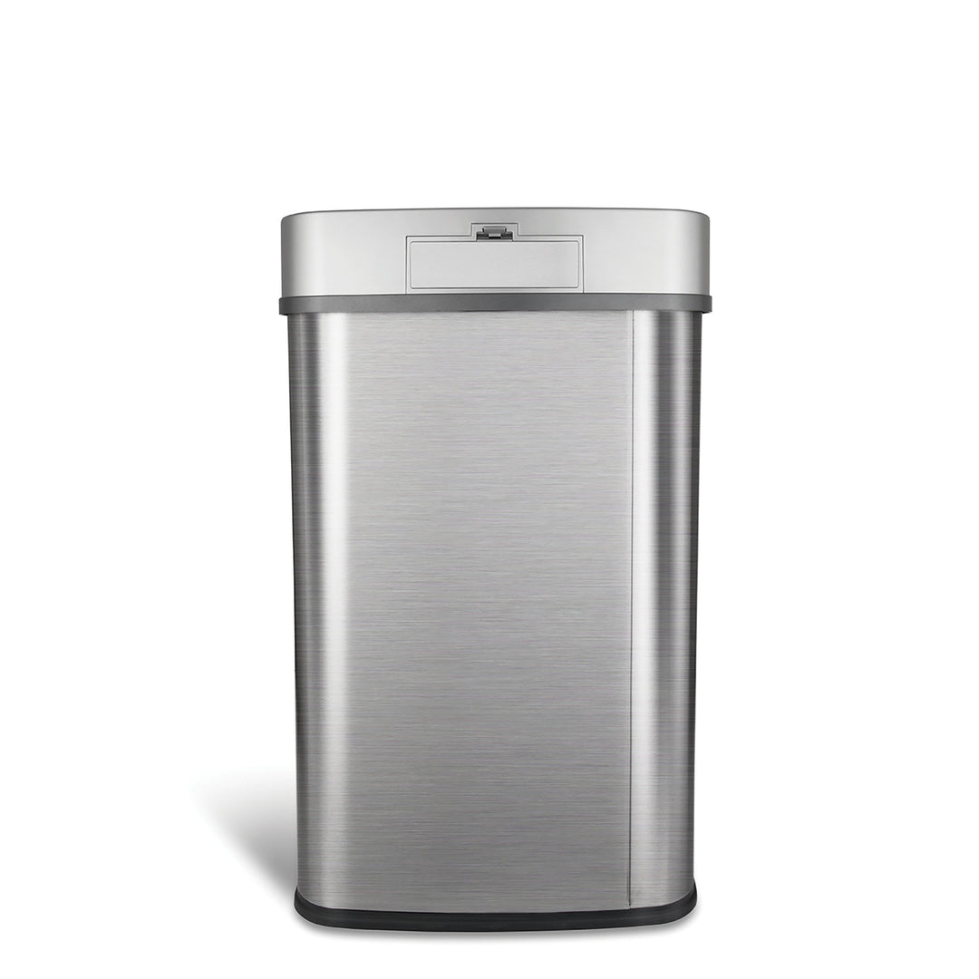 NINESTARS DZT-50-28BR Automatic Touchless Motion Sensor Oval Trash Can Black Top - Diamond Home USA