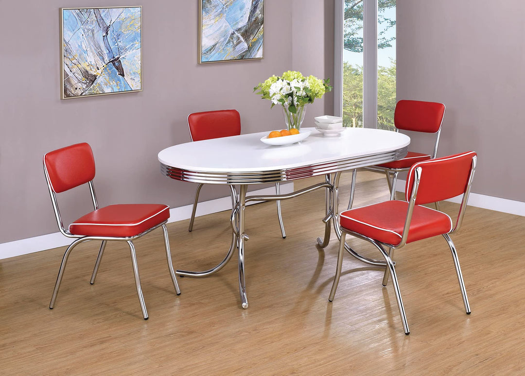 simple relax Set of 2 Side Chairs with Cushion Red - Diamond Home USA