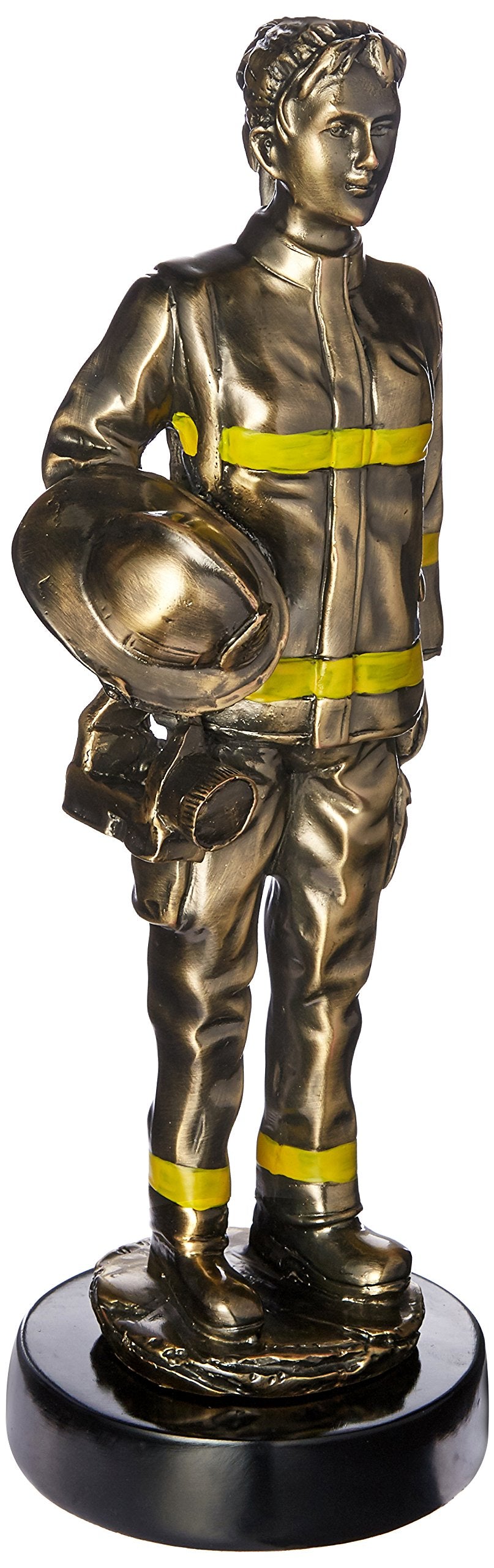 StealStreet SS-BA-DE2090 12 Inch Bronze Woman Firefighter in Uniform Holding Hat