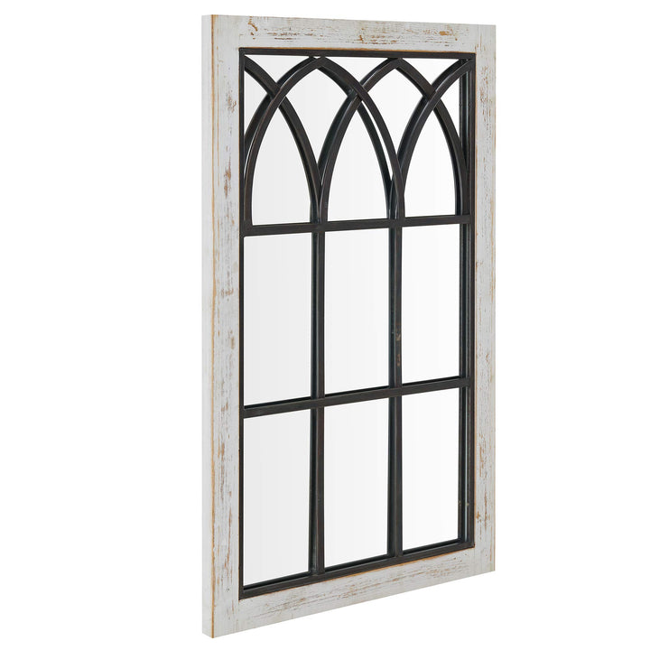 FirsTime & Co. White Vista Arch Wall Mirror Rectangular Wall Hanging Mirror - Diamond Home USA