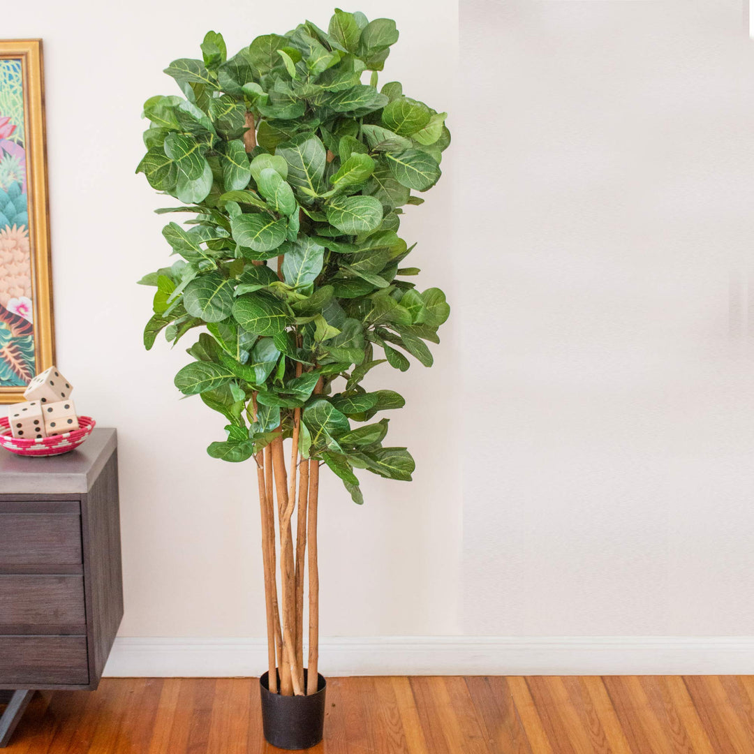 Nearly Natural 7ft. Fiddle Leaf Fig Artificial Tree - Diamond Home USA