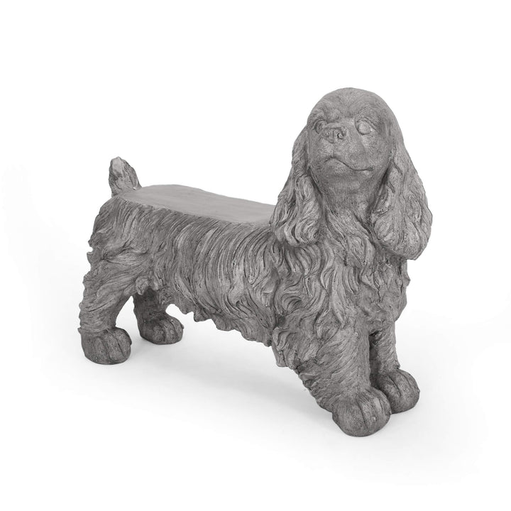 Christopher Knight Home Carlysle Bench Spaniel Dog Gray