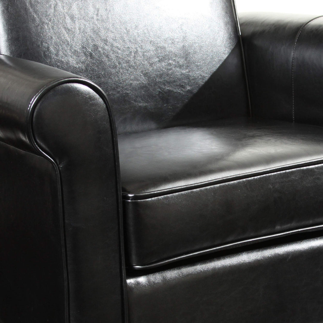 Christopher Knight Home Freemont Bonded Leather Club Chair Black - Diamond Home USA