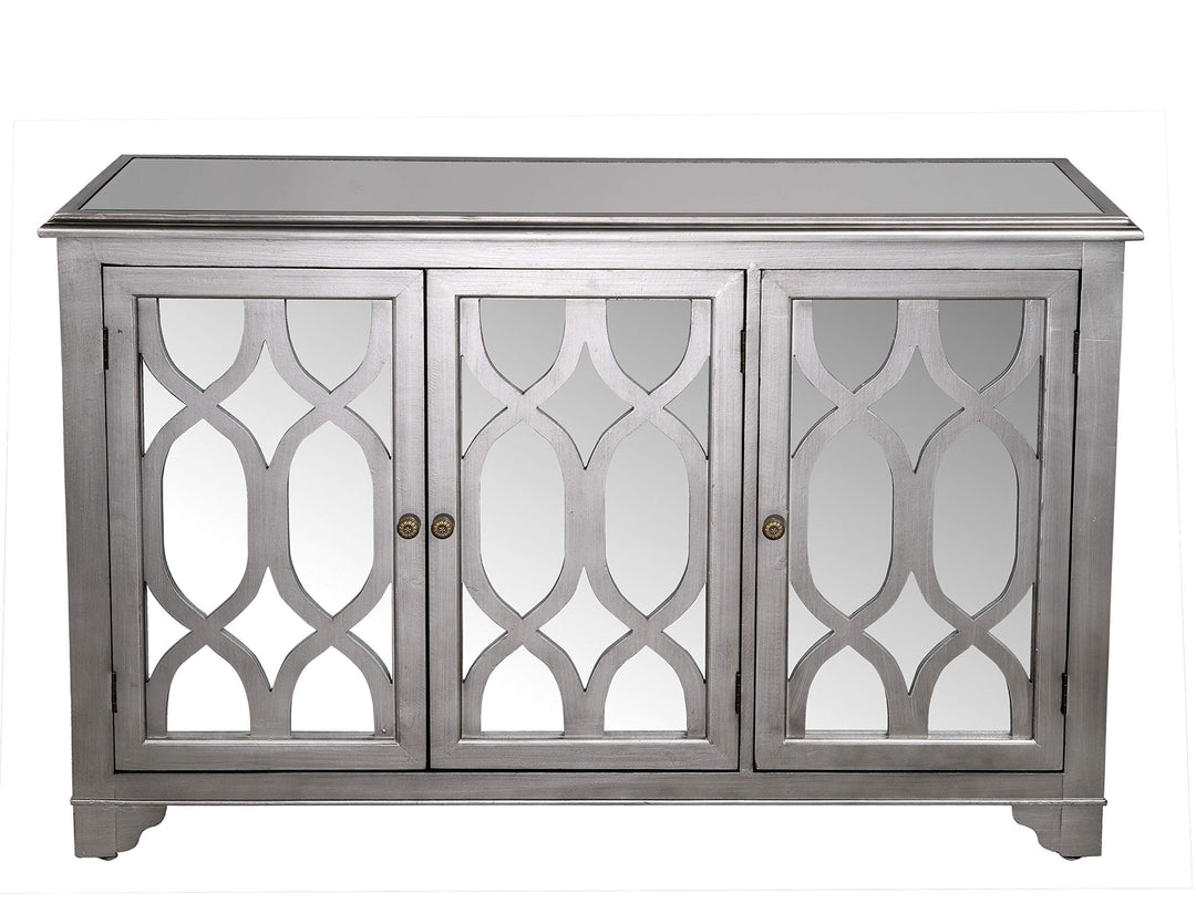 Statements by J Silver Wood/Glass Hannah Buffet w/3 Doors & Shelf 32.5 Inch