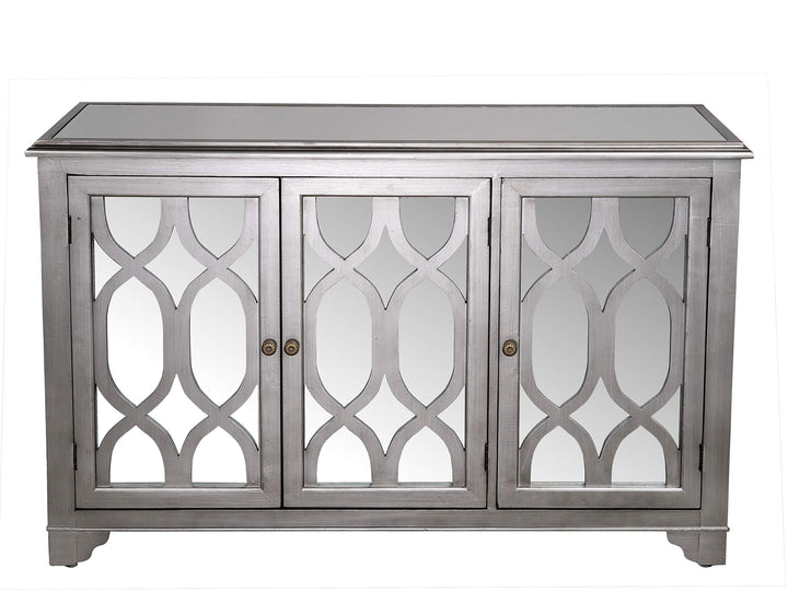 Statements by J Silver Wood/Glass Hannah Buffet w/3 Doors & Shelf 32.5 Inch