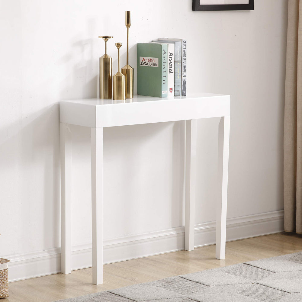 AC Pacific Amy Console Table for Entryway Living Room White - Diamond Home USA