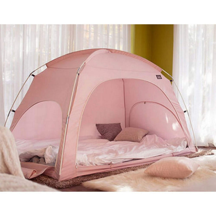 Privacy Play Tent On Sleep Bed for Kids Indoor Use 1pc Pink Fabric - Diamond Home USA