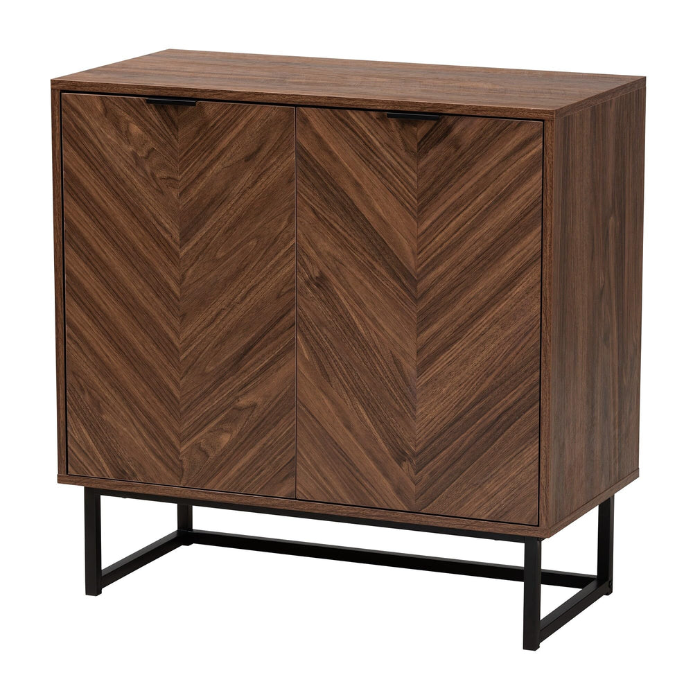 Modern Walnut Brown Finished Wood Storage Cabinet - Diamond Home USA