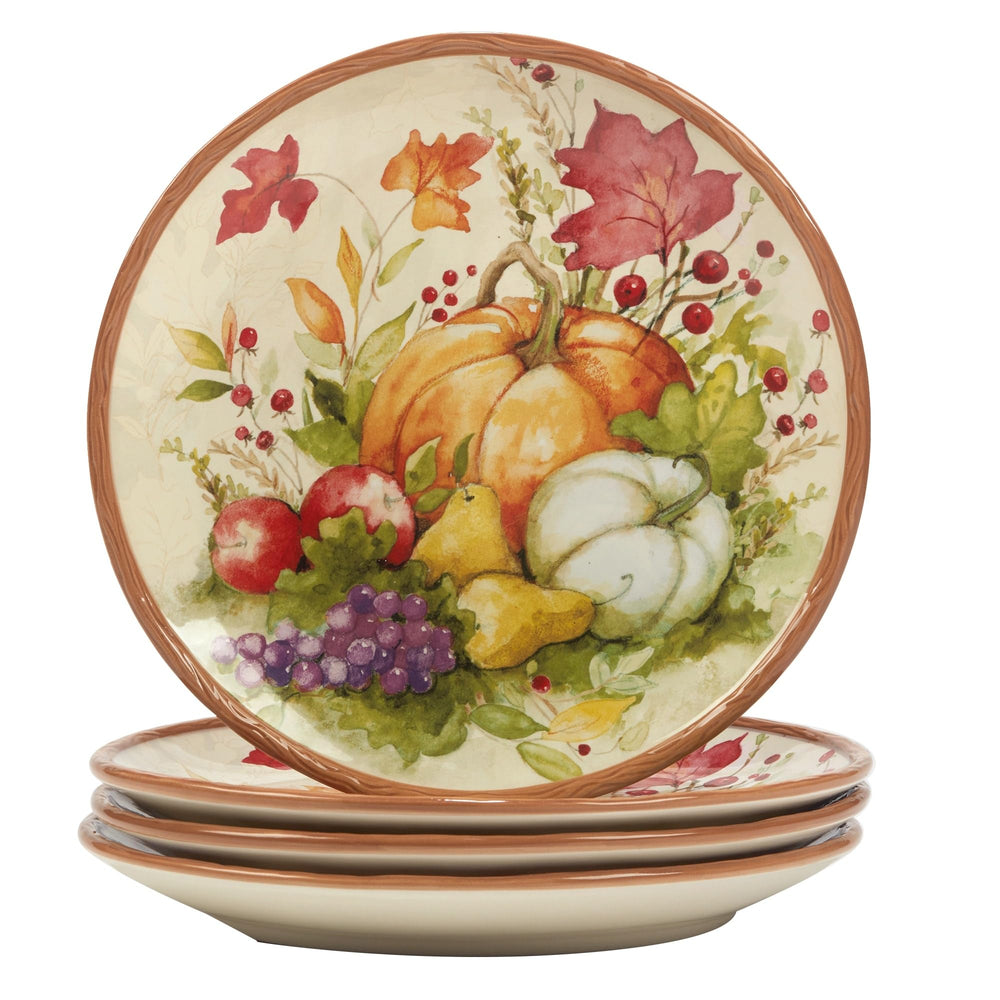 Blessings 16pc Dinnerware Set Service For 4 Multi Color Orange Fruit Farmhouse - Diamond Home USA