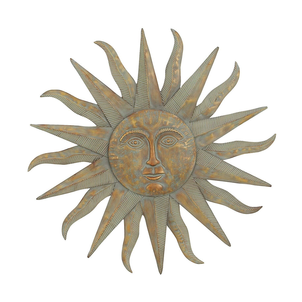 Modern Iron Sun-Inspired Wall Decor Grey Bohemian Eclectic - Diamond Home USA