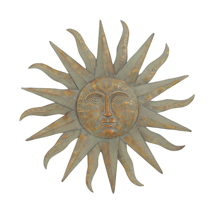 Modern Iron Sun-Inspired Wall Decor Grey Bohemian Eclectic - Diamond Home USA