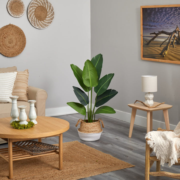 Nearly Natural 4ft. Travelers Palm Artificial Tree in Boho Chic Handmade - Diamond Home USA