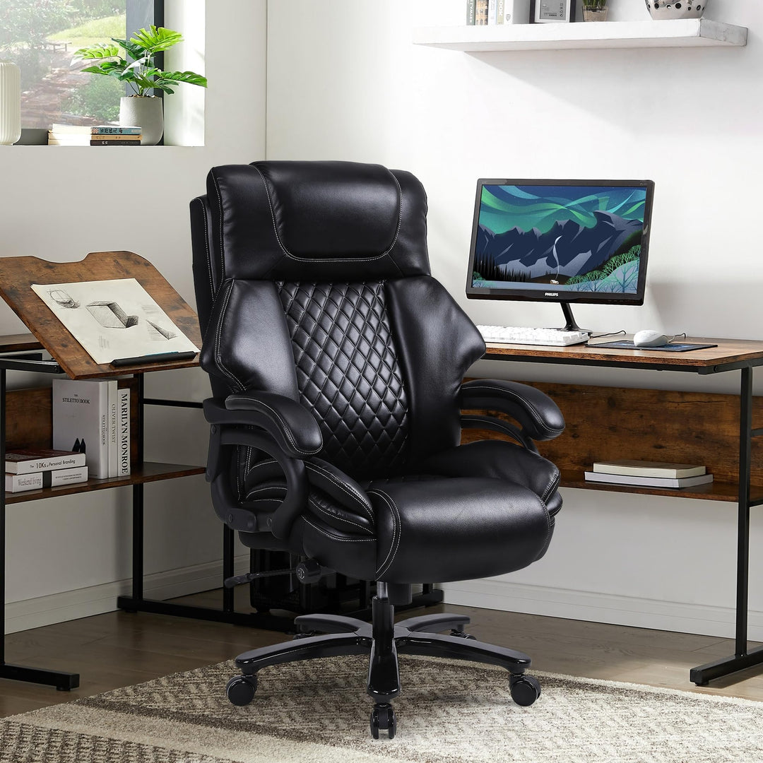 High Back Adjustable Large Executive Computer Office Chair Thick Padded