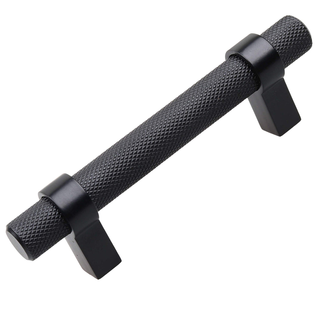 3 in Screw Center Solid Steel Bar Pull Cabinet Handle (Pack of 5) Matte Black