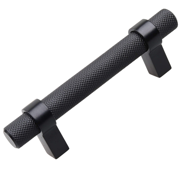3 in Screw Center Solid Steel Bar Pull Cabinet Handle (Pack of 5) Matte Black