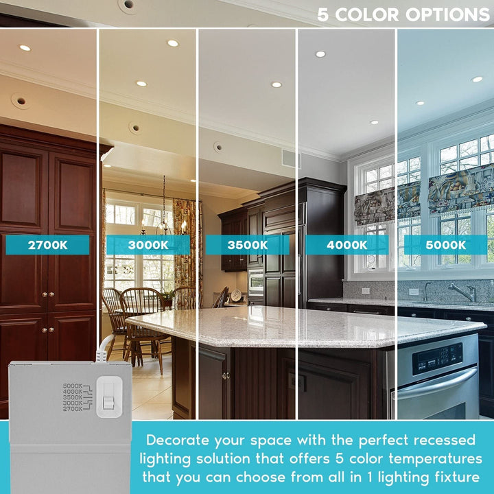 4" Ultra Thin Led Recessed Light 10.5w 5 Color Options Dimmable Ic Rated - Diamond Home USA