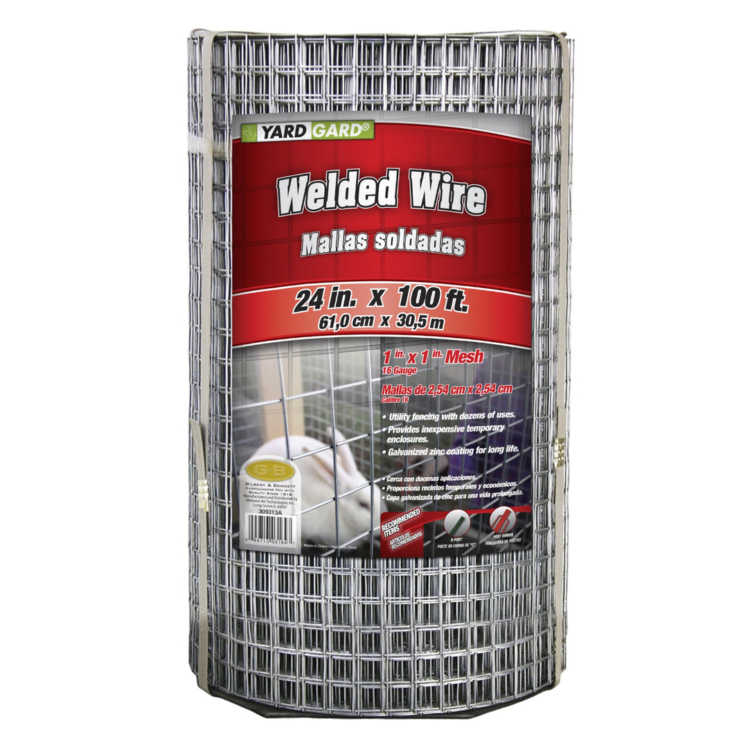 YARDGARD 309313A Welded Wire 24" by 100 Foot Color - Galvanized