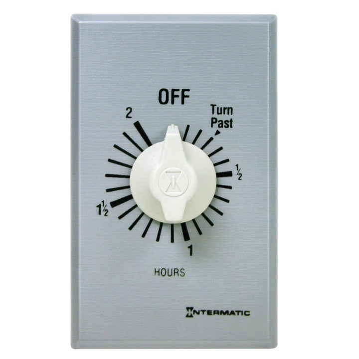 Intermatic FF32H 2-Hour Spring Loaded Wall Timer SMALL Brushed Metal Finish