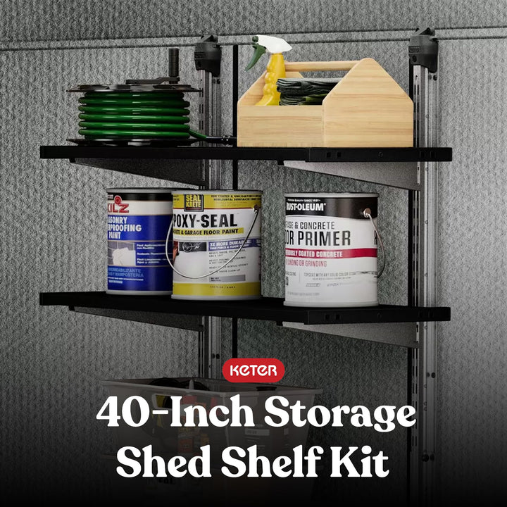 Keter 40 Inch Upright All Weather Easy Assembly Steel Reinforced Utility Storage